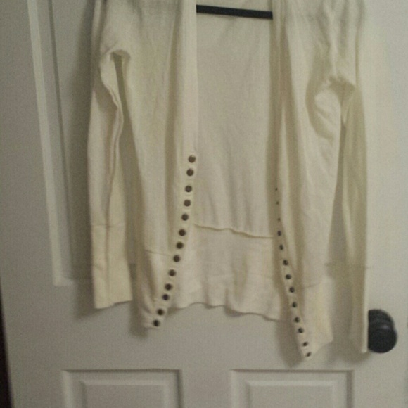 White half button up cardigan - Picture 2 of 2